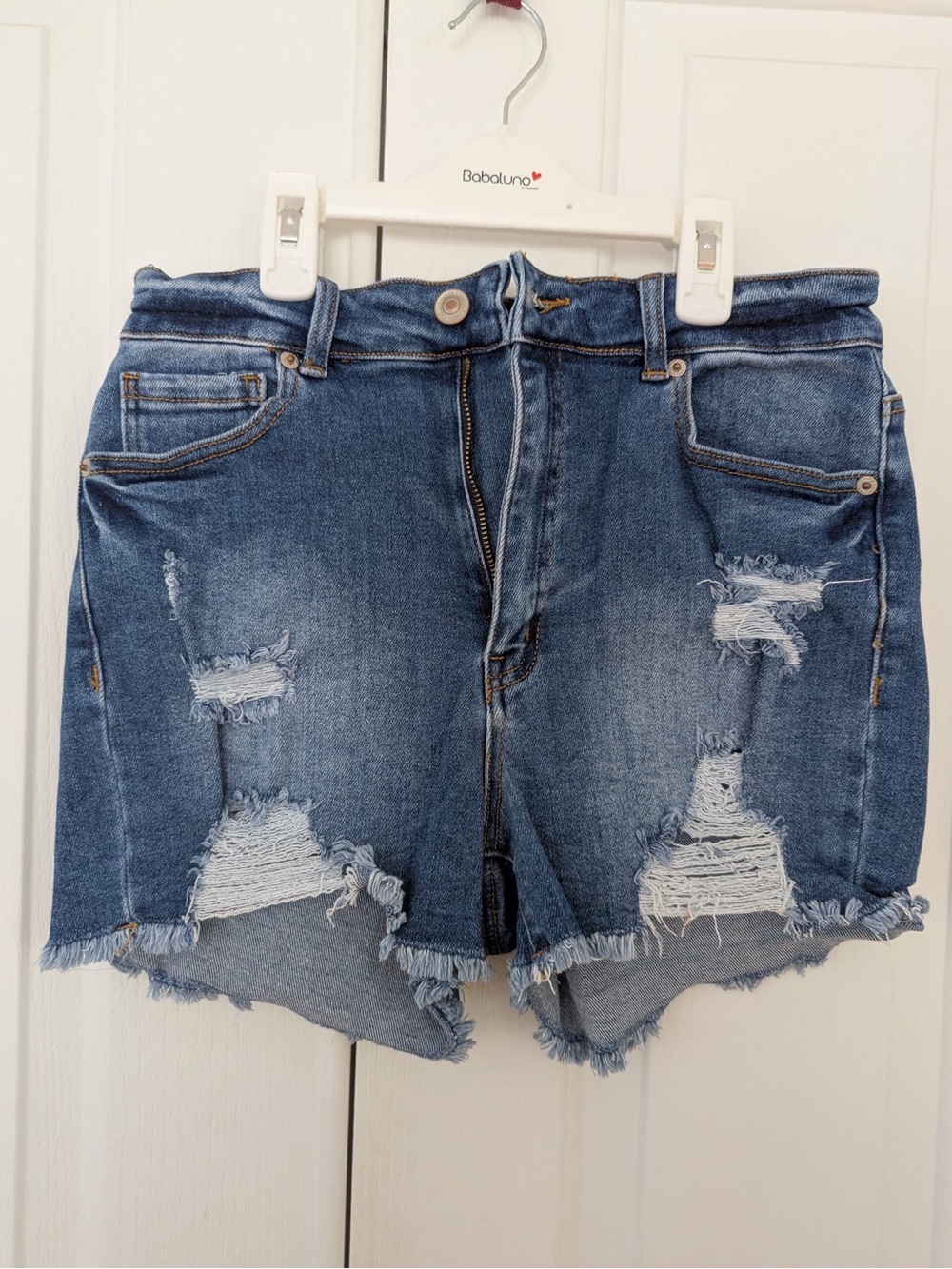 Distressed Blue Denim Women's Shorts